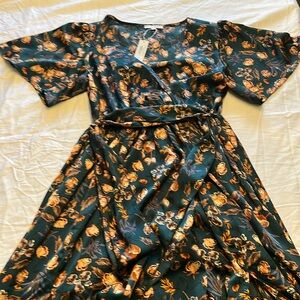 Brand new, never worn Baltic Born Sicily Satin Maxi Dress in Jade Multi Print